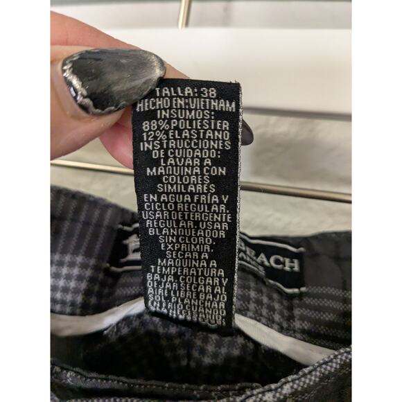 Pebble Beach Performance Plaid Golf Athletic Shorts Mens Size 38 Black Gray - Picture 5 of 5